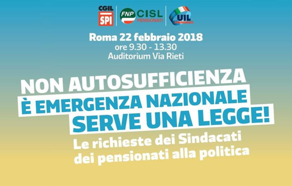 Non autosufficienza, è emergenza nazionale. Serve una legge.