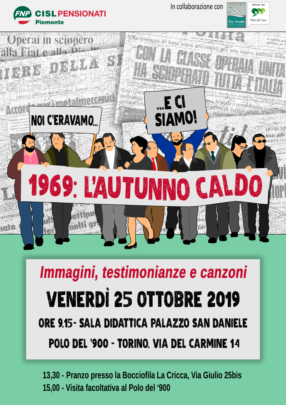 La FNP CISL Piemonte rievoca l'autunno caldo del '69