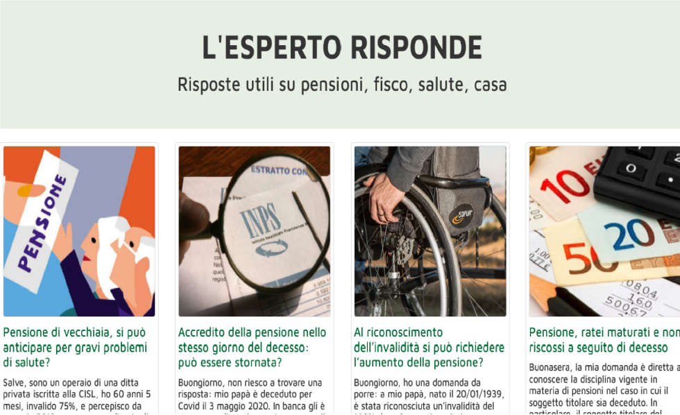 A domande… risposte utili su pensioni, salute, fisco e casa