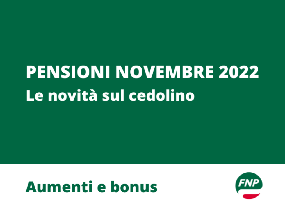 Pensione novembre, le novità sul cedolino