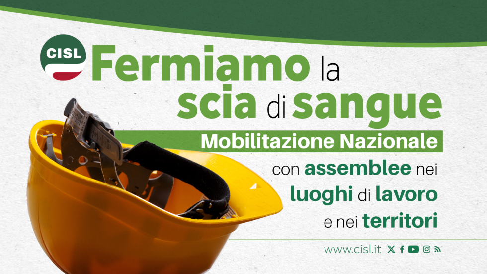 Sicurezza sul lavoro. Emilio Didonè: pieno sostegno alla mobilitazione nazionale indetta dalla Cisl