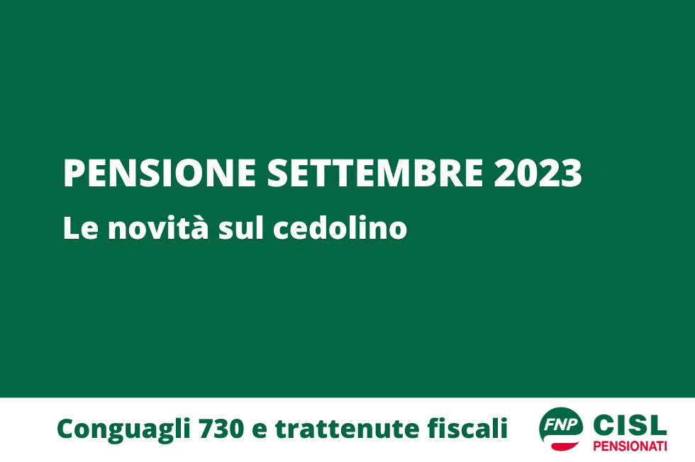 Pensioni settembre, le novità sul cedolino