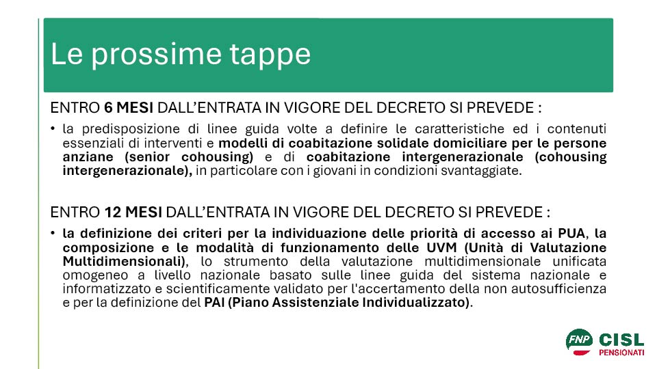 NON AUTOSUFFICIENZA: MANCA LA RIFORMA COMPLESSIVA